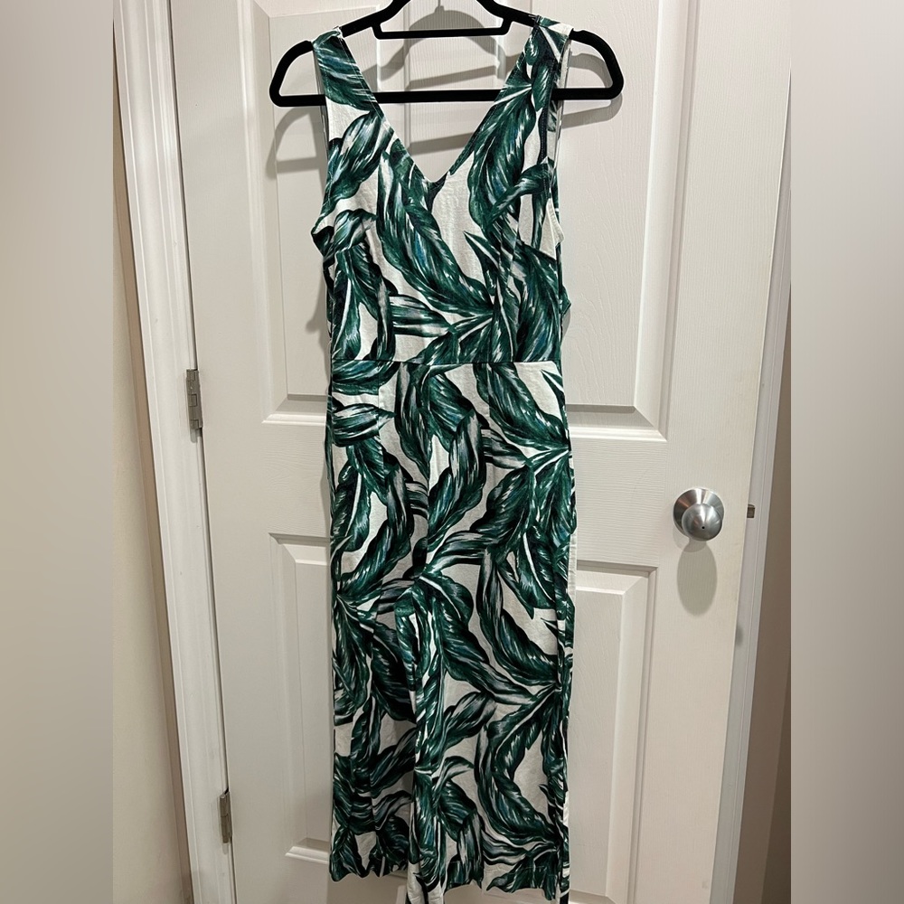 Who What Wear tropical linen & rayon jumpsuit size XS